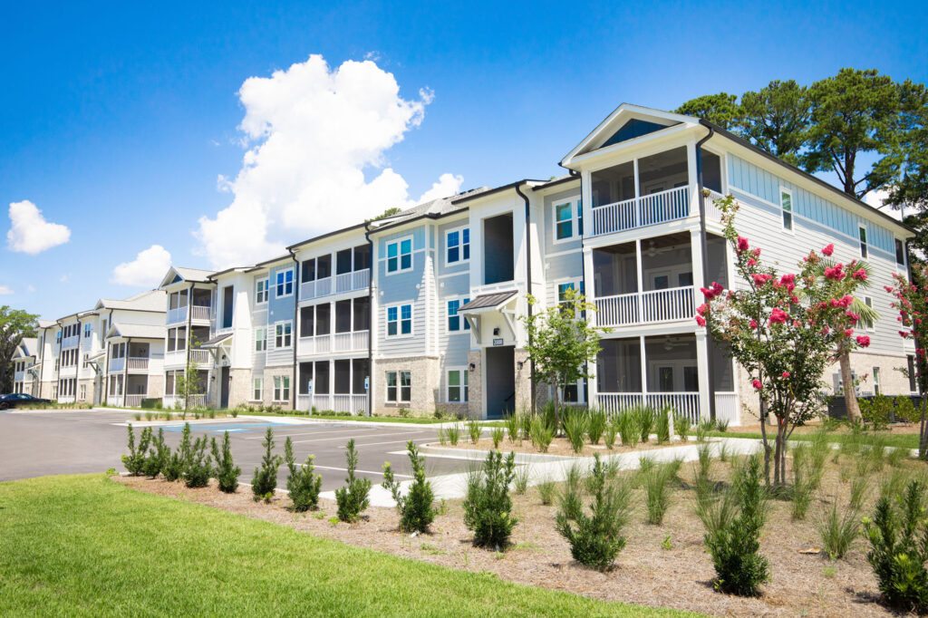 outdoor view of property buildings and landscaping