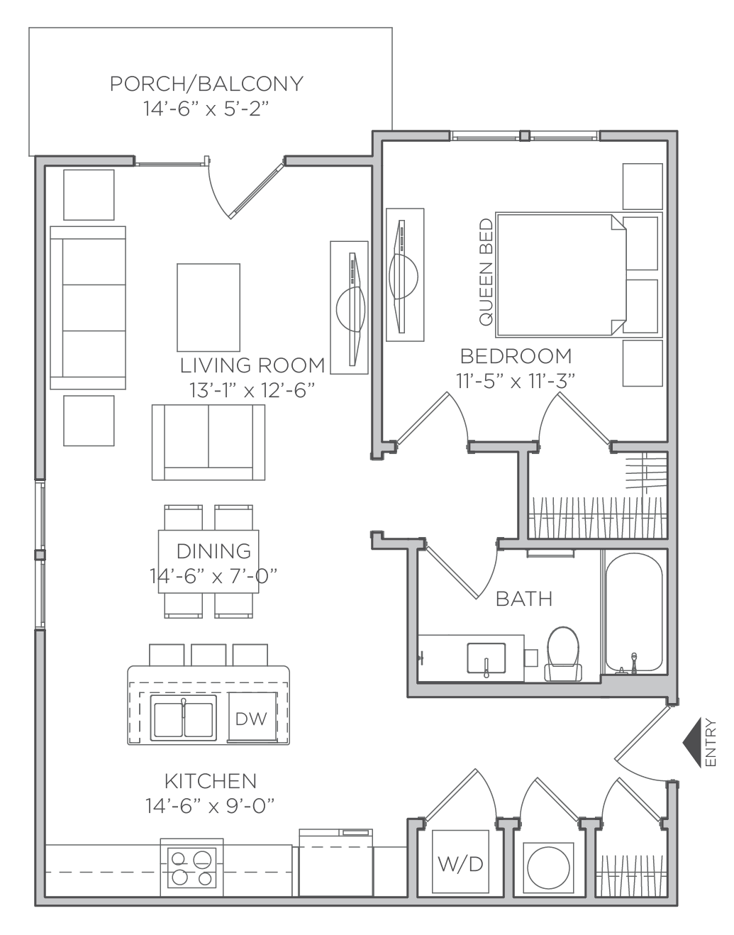 1 Bedroom 1 Bathroom