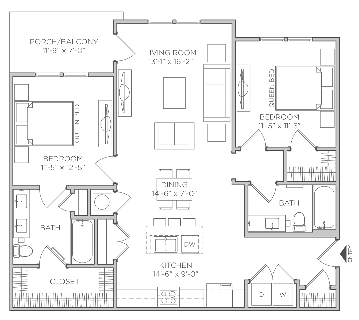 2 Bedroom 2 Bathroom