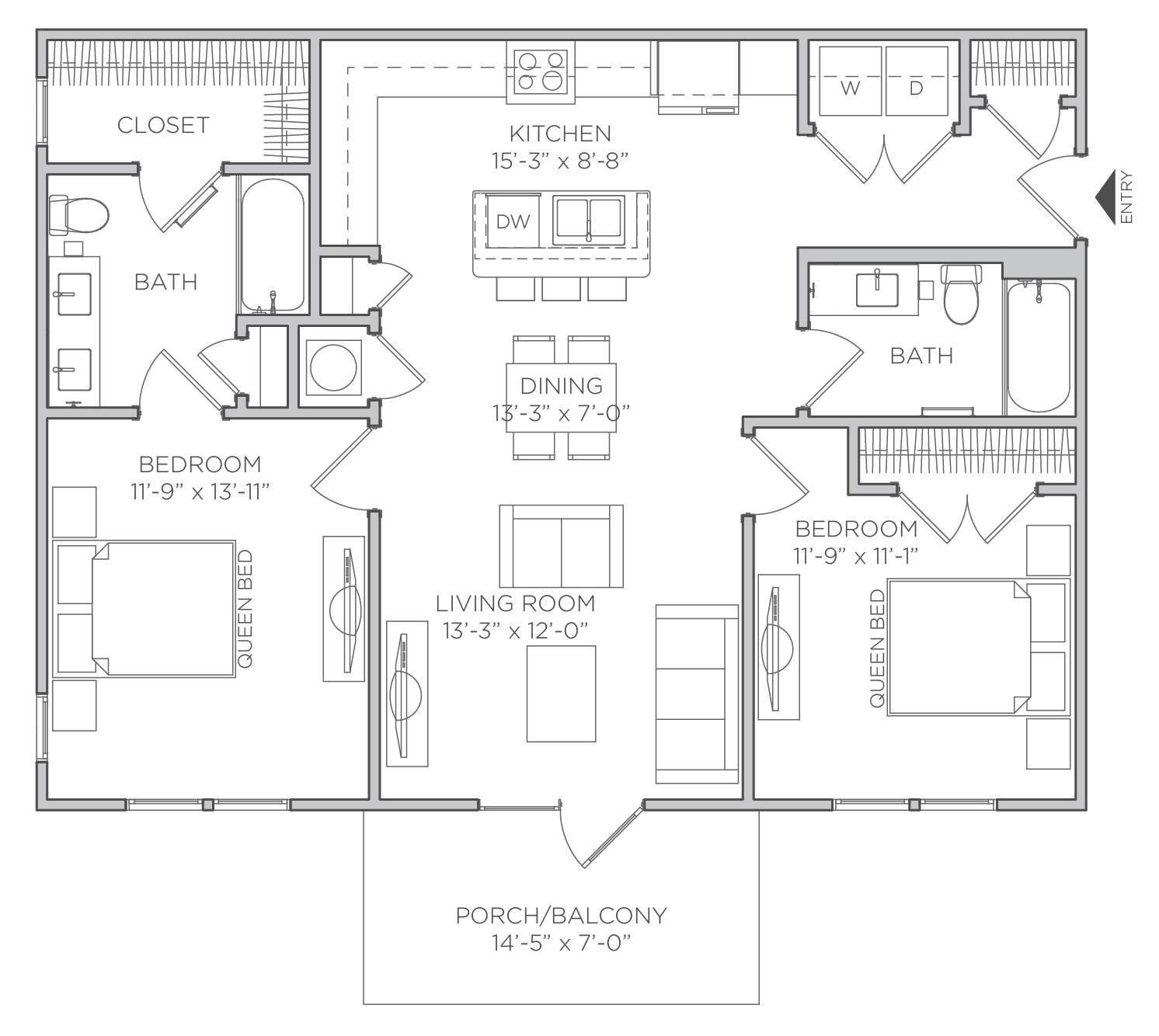2 Bedroom 2 Bathroom