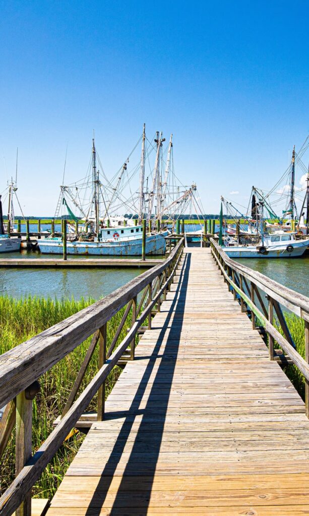 rustic boating dock with ships