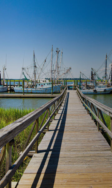 rustic boating dock with ships